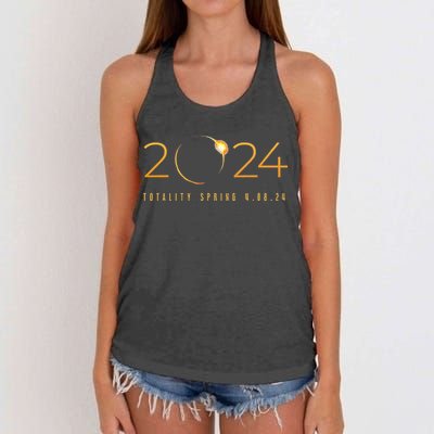 2024 Solar Eclipse American Totality Spring 4.08.24 Women's Knotted Racerback Tank