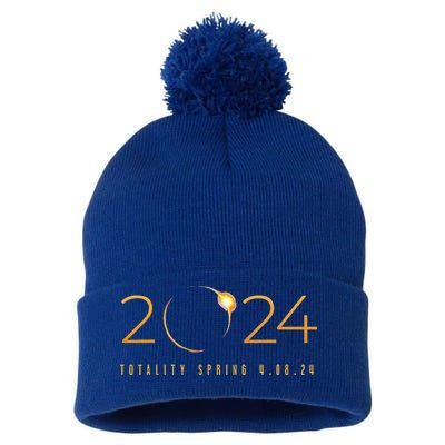 2024 Solar Eclipse American Totality Spring 4.08.24 Pom Pom 12in Knit Beanie