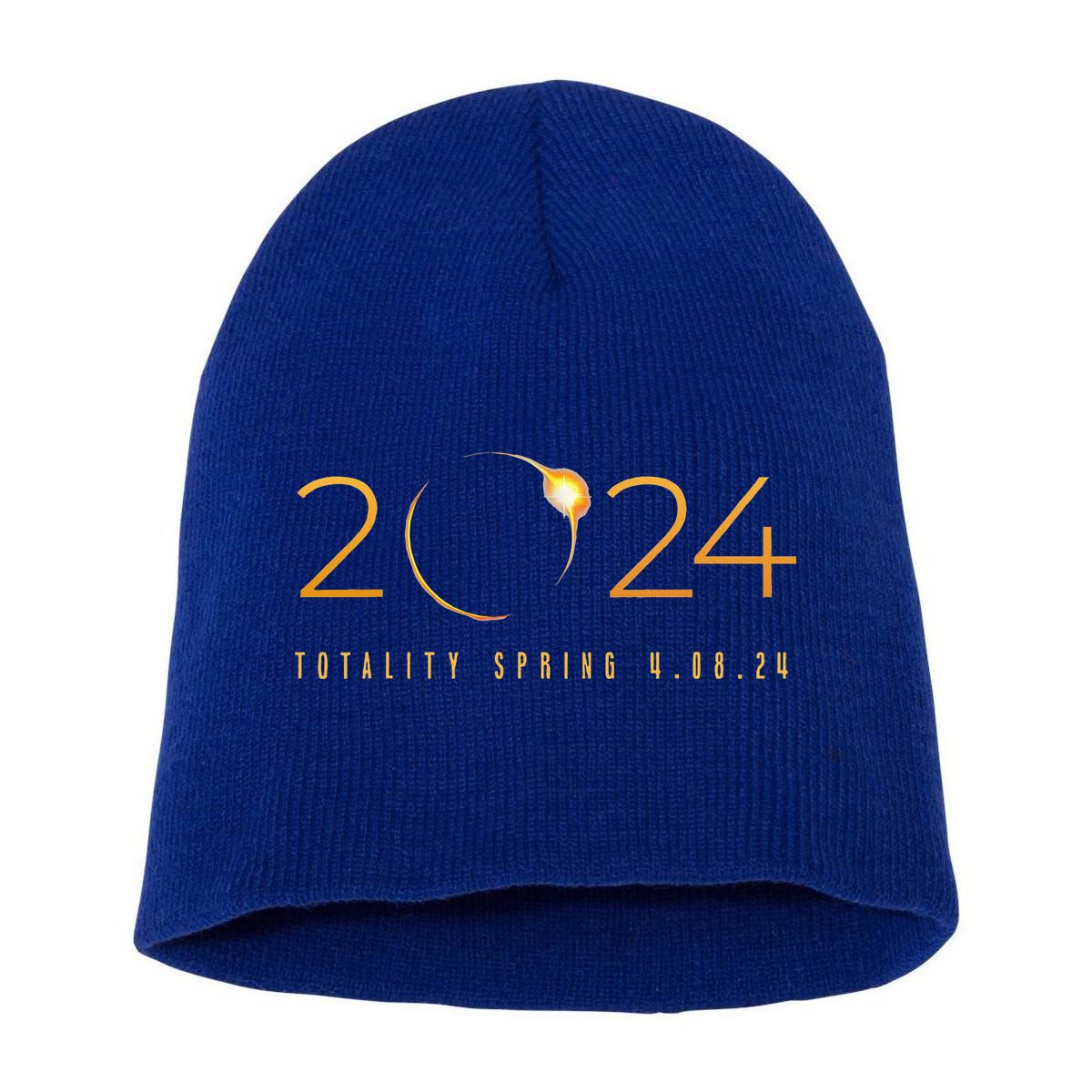 2024 Solar Eclipse American Totality Spring 4.08.24 Short Acrylic Beanie