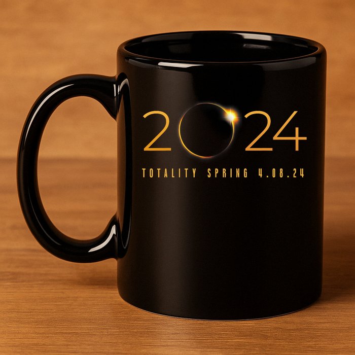 2024 Solar Eclipse American Totality Spring 4.08.24 11oz C Handle Ceramic Mug