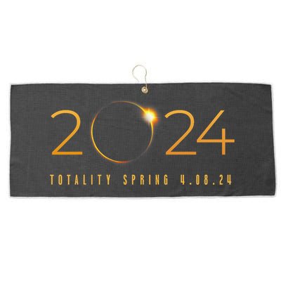 2024 Solar Eclipse American Totality Spring 4.08.24 Large Microfiber Waffle Golf Towel
