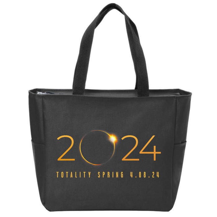 2024 Solar Eclipse American Totality Spring 4.08.24 Zip Tote Bag
