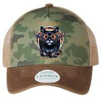 2024 Solar Eclipse Fantasy Cat Wearing Solar Eclipse Glasses Legacy Tie Dye Trucker Hat