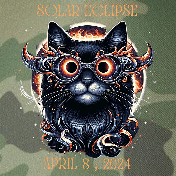 2024 Solar Eclipse Fantasy Cat Wearing Solar Eclipse Glasses Legacy Tie Dye Trucker Hat