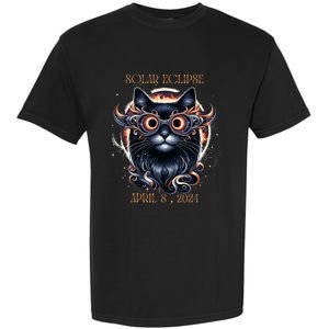 2024 Solar Eclipse Fantasy Cat Wearing Solar Eclipse Glasses Garment-Dyed Heavyweight T-Shirt