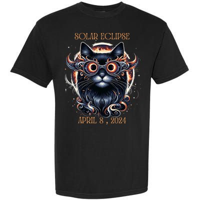 2024 Solar Eclipse Fantasy Cat Wearing Solar Eclipse Glasses Garment-Dyed Heavyweight T-Shirt