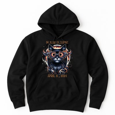 2024 Solar Eclipse Fantasy Cat Wearing Solar Eclipse Glasses Hoodie