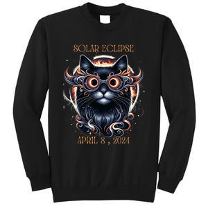 2024 Solar Eclipse Fantasy Cat Wearing Solar Eclipse Glasses Sweatshirt