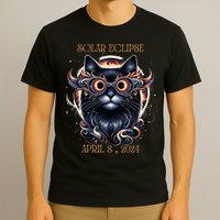 2024 Solar Eclipse Fantasy Cat Wearing Solar Eclipse Glasses T-Shirt