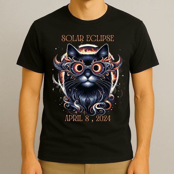 2024 Solar Eclipse Fantasy Cat Wearing Solar Eclipse Glasses T-Shirt
