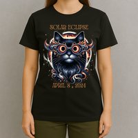 2024 Solar Eclipse Fantasy Cat Wearing Solar Eclipse Glasses T-Shirt