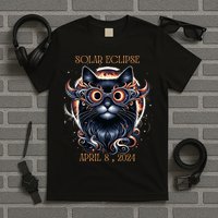2024 Solar Eclipse Fantasy Cat Wearing Solar Eclipse Glasses T-Shirt