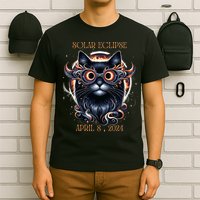 2024 Solar Eclipse Fantasy Cat Wearing Solar Eclipse Glasses T-Shirt