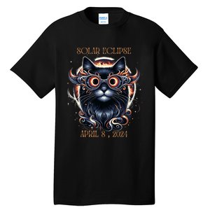 2024 Solar Eclipse Fantasy Cat Wearing Solar Eclipse Glasses Tall T-Shirt