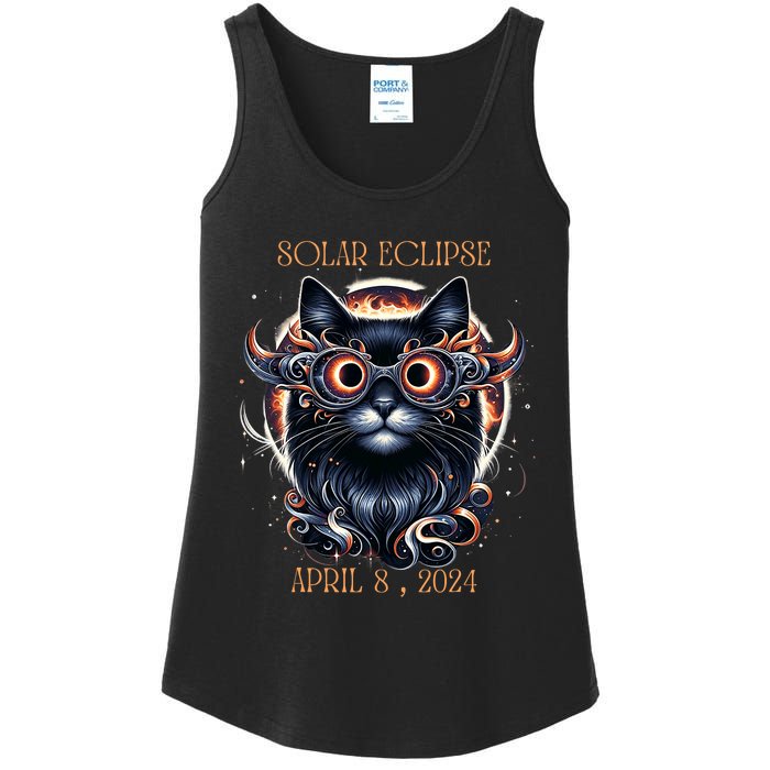 2024 Solar Eclipse Fantasy Cat Wearing Solar Eclipse Glasses Ladies Essential Tank