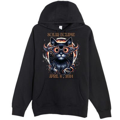 2024 Solar Eclipse Fantasy Cat Wearing Solar Eclipse Glasses Premium Pullover Hoodie