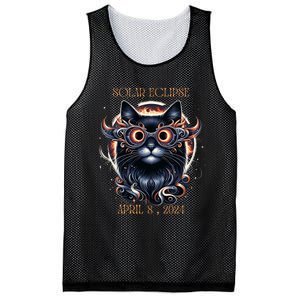 2024 Solar Eclipse Fantasy Cat Wearing Solar Eclipse Glasses Mesh Reversible Basketball Jersey Tank