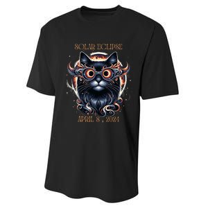 2024 Solar Eclipse Fantasy Cat Wearing Solar Eclipse Glasses Performance Sprint T-Shirt