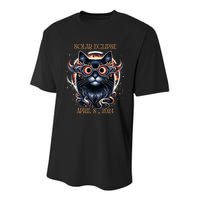 2024 Solar Eclipse Fantasy Cat Wearing Solar Eclipse Glasses Youth Performance Sprint T-Shirt