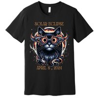 2024 Solar Eclipse Fantasy Cat Wearing Solar Eclipse Glasses Premium T-Shirt