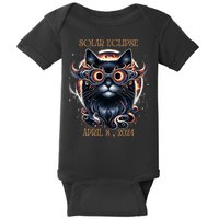 2024 Solar Eclipse Fantasy Cat Wearing Solar Eclipse Glasses Baby Bodysuit