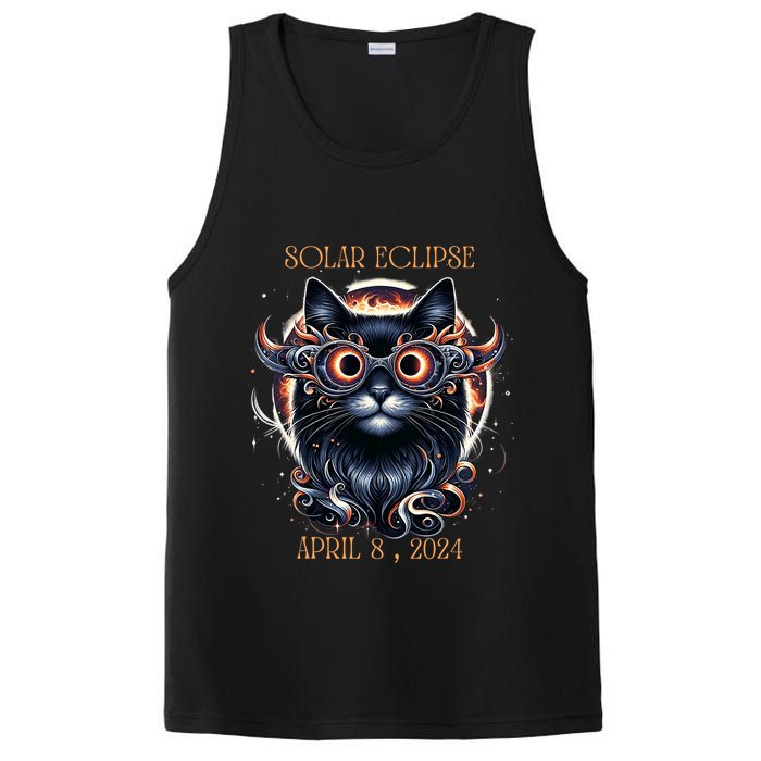 2024 Solar Eclipse Fantasy Cat Wearing Solar Eclipse Glasses PosiCharge Competitor Tank