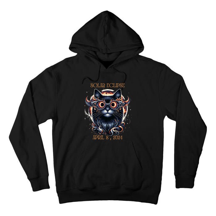 2024 Solar Eclipse Fantasy Cat Wearing Solar Eclipse Glasses Tall Hoodie