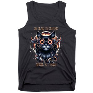 2024 Solar Eclipse Fantasy Cat Wearing Solar Eclipse Glasses Tank Top