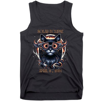 2024 Solar Eclipse Fantasy Cat Wearing Solar Eclipse Glasses Tank Top