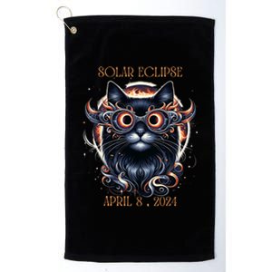 2024 Solar Eclipse Fantasy Cat Wearing Solar Eclipse Glasses Platinum Collection Golf Towel