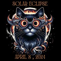 2024 Solar Eclipse Fantasy Cat Wearing Solar Eclipse Glasses Toddler T-Shirt