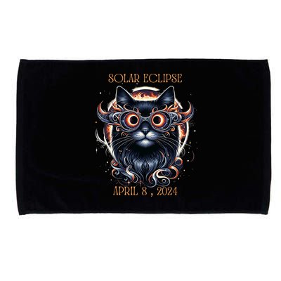 2024 Solar Eclipse Fantasy Cat Wearing Solar Eclipse Glasses Microfiber Hand Towel