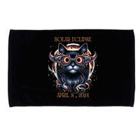 2024 Solar Eclipse Fantasy Cat Wearing Solar Eclipse Glasses Microfiber Hand Towel