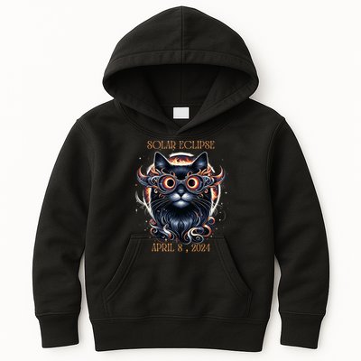 2024 Solar Eclipse Fantasy Cat Wearing Solar Eclipse Glasses Kids Hoodie