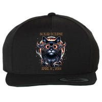 2024 Solar Eclipse Fantasy Cat Wearing Solar Eclipse Glasses Wool Snapback Cap