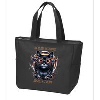 2024 Solar Eclipse Fantasy Cat Wearing Solar Eclipse Glasses Zip Tote Bag