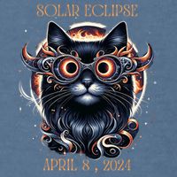 2024 Solar Eclipse Fantasy Cat Wearing Solar Eclipse Glasses Garment-Dyed Sweatshirt