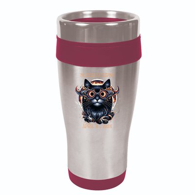 2024 Solar Eclipse Fantasy Cat Wearing Solar Eclipse Glasses 16oz Travel Tumbler