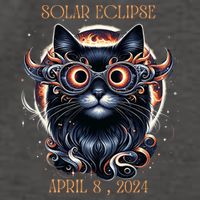 2024 Solar Eclipse Fantasy Cat Wearing Solar Eclipse Glasses Vector Backpack