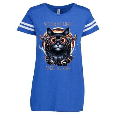 2024 Solar Eclipse Fantasy Cat Wearing Solar Eclipse Glasses Enza Ladies Jersey Football T-Shirt