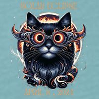 2024 Solar Eclipse Fantasy Cat Wearing Solar Eclipse Glasses Sueded Cloud Jersey T-Shirt