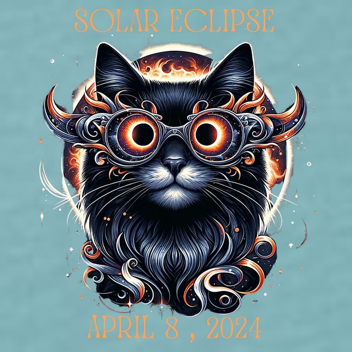 2024 Solar Eclipse Fantasy Cat Wearing Solar Eclipse Glasses Sueded Cloud Jersey T-Shirt