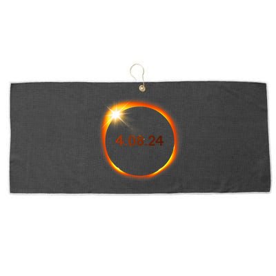 2024 Solar Eclipse American Totality Spring 4.08.24 Large Microfiber Waffle Golf Towel