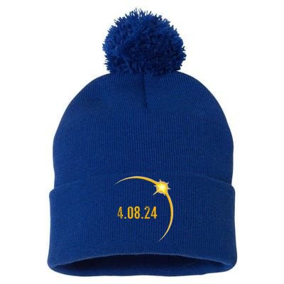 2024 Solar Eclipse American Totality Spring 4.08.24 Pom Pom 12in Knit Beanie