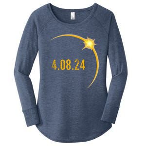 2024 Solar Eclipse American Totality Spring 4.08.24 Women's Perfect Tri Tunic Long Sleeve Shirt