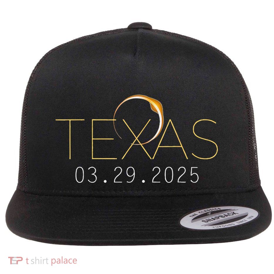 2025 Solar Eclipse Texas Usa Partial Flat Bill Trucker Hat