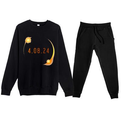 2024 Solar Eclipse American Totality Spring 4.08.24 Premium Crewneck Sweatsuit Set