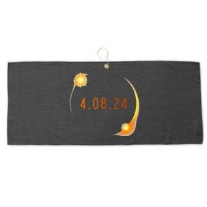 2024 Solar Eclipse American Totality Spring 4.08.24 Large Microfiber Waffle Golf Towel