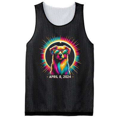 2024 Solar Eclipse dog Wearing Solar Eclipse Glasses Mesh Reversible Basketball Jersey Tank