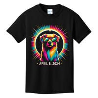 2024 Solar Eclipse dog Wearing Solar Eclipse Glasses Kids T-Shirt